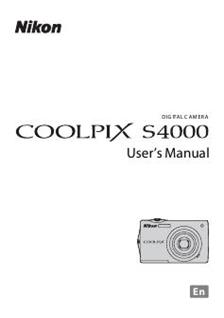 Nikon Coolpix S4000 manual. Camera Instructions.